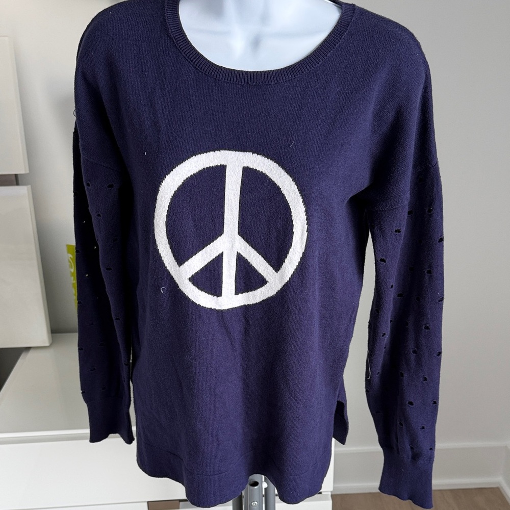 Project Deep Blue Knitwear with Peace sign